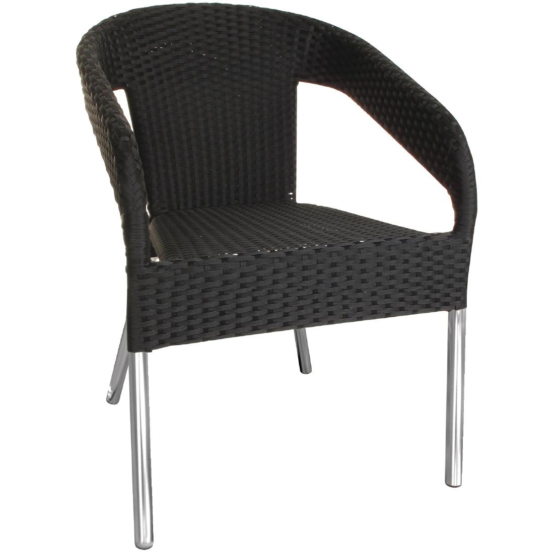 Bolero Aluminium and Natural Wicker Chair (Pack of 4) by BoleroU422