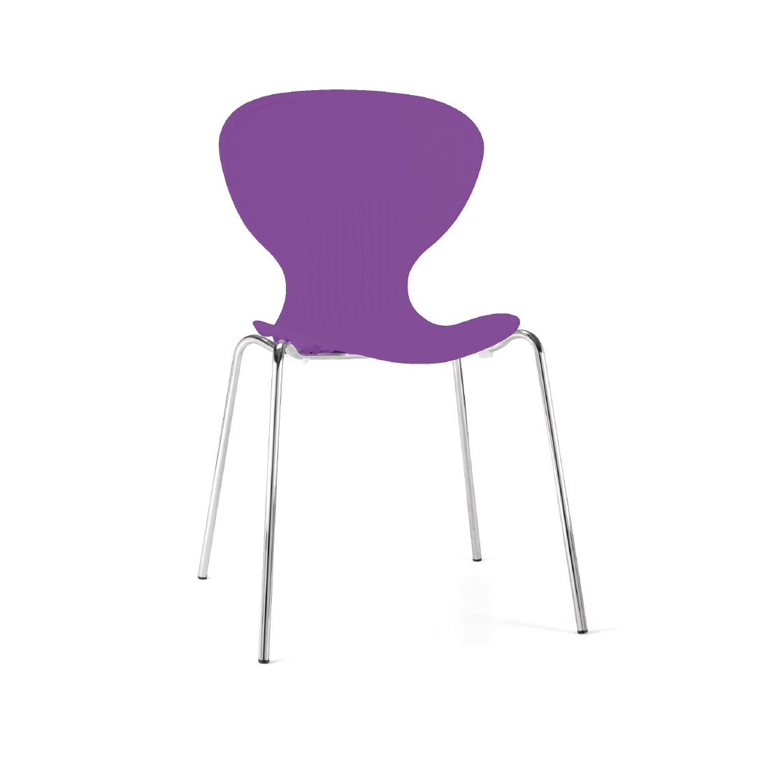 purple stacking chairs