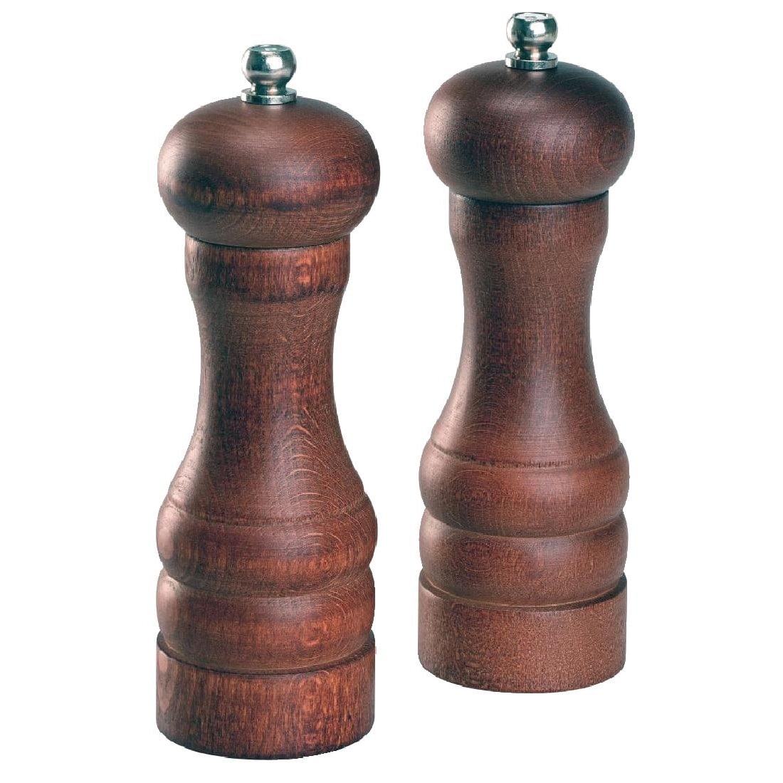 dark wood salt and pepper mills