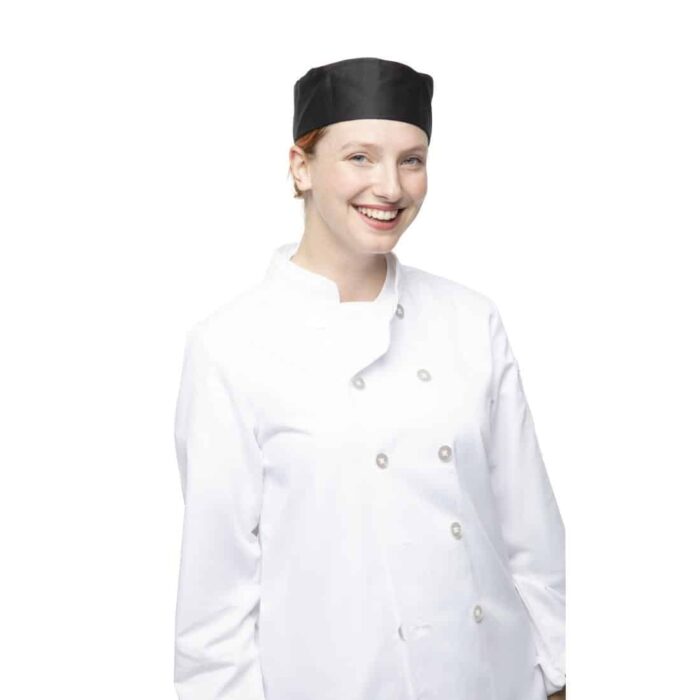 Whites Chefs Skull Cap Polycotton Black