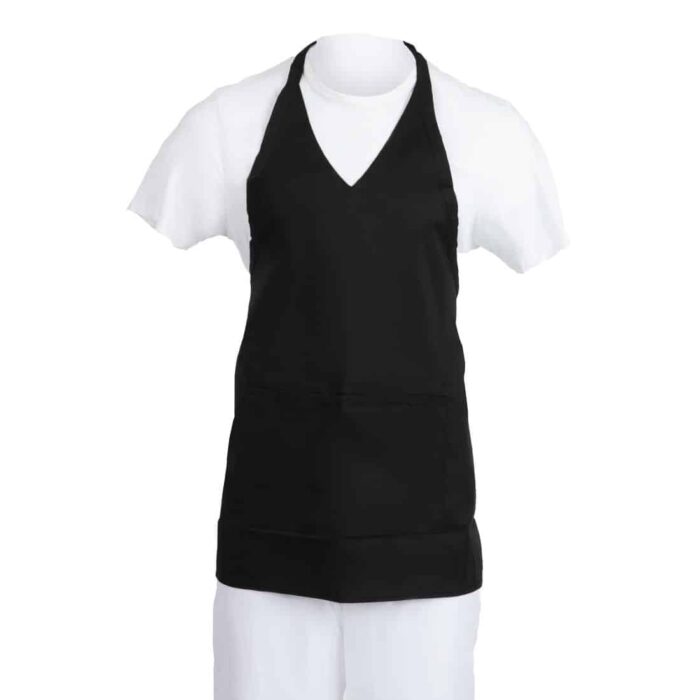 Whites V Neck Service Apron Black