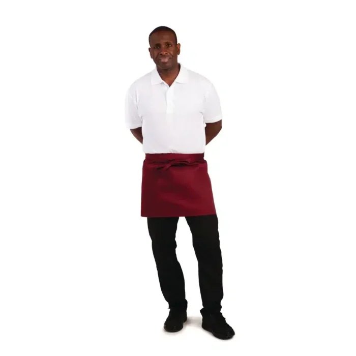 Whites Short Bistro Apron Burgundy