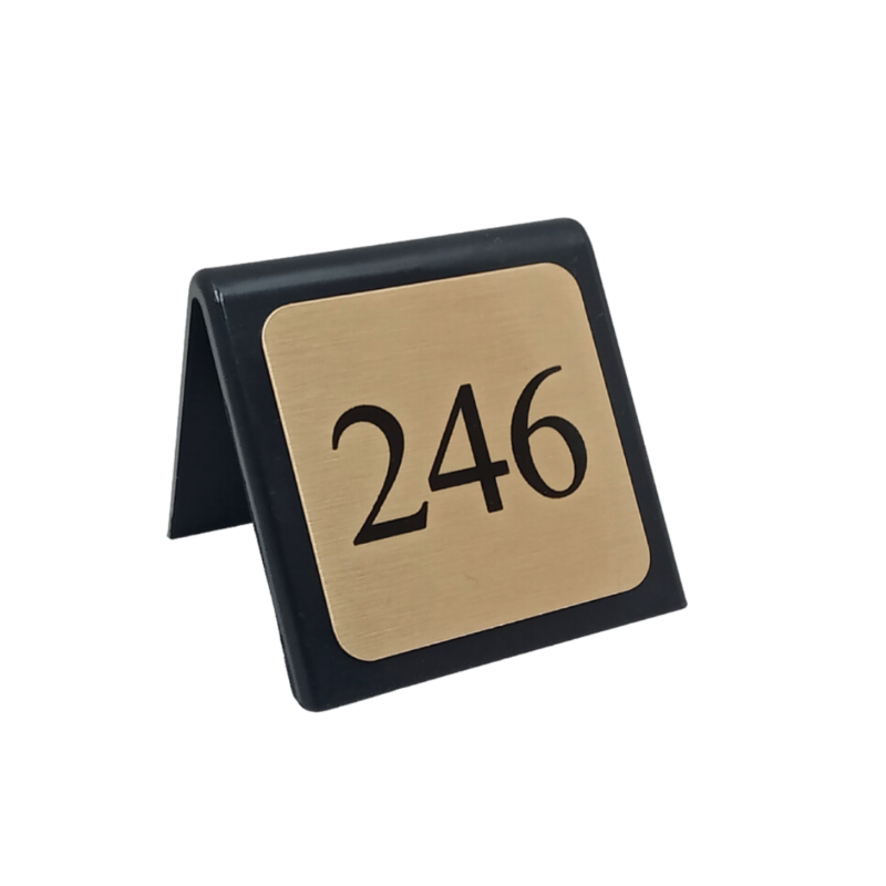 Table Number With Metal Plate - Gold