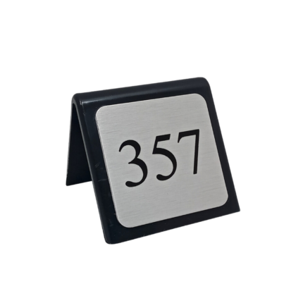 Table Number With Metal Plate - Silver