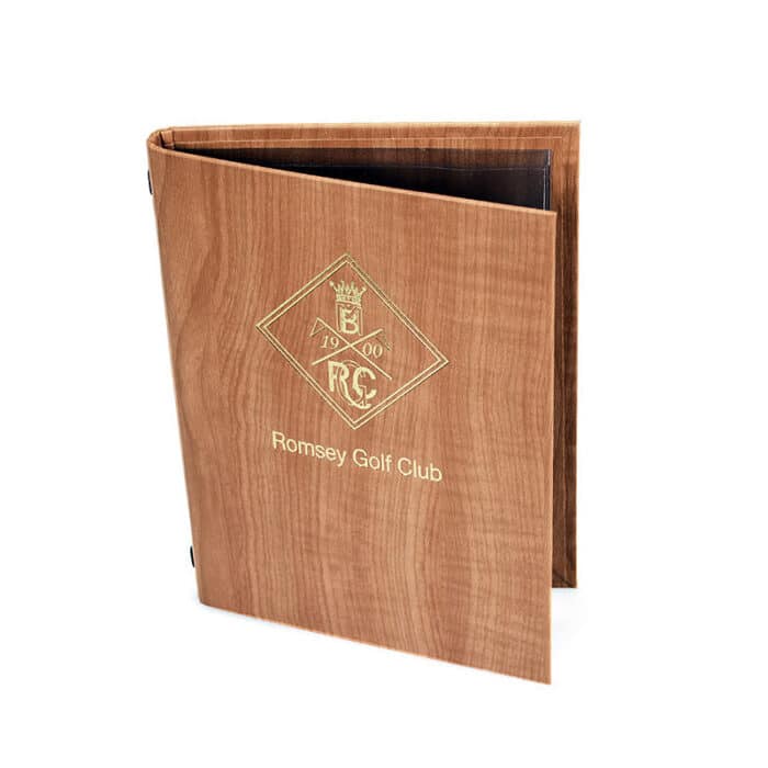 Wooden Effect Menu Covers - Smart Hospitality Supplies - Romsey Golf Club