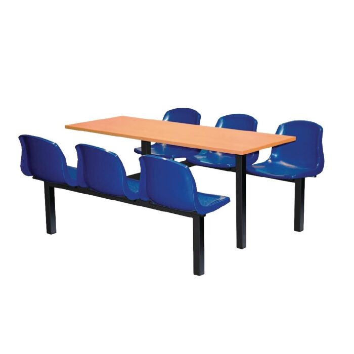 Bolero Six Seater Dual Access Canteen Unit Beech and Blue