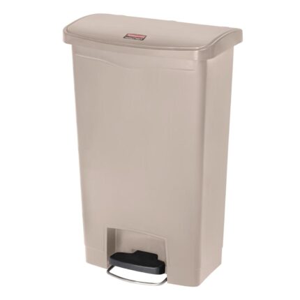 Rubbermaid Slim Jim Step on Front Pedal Beige 50Ltr