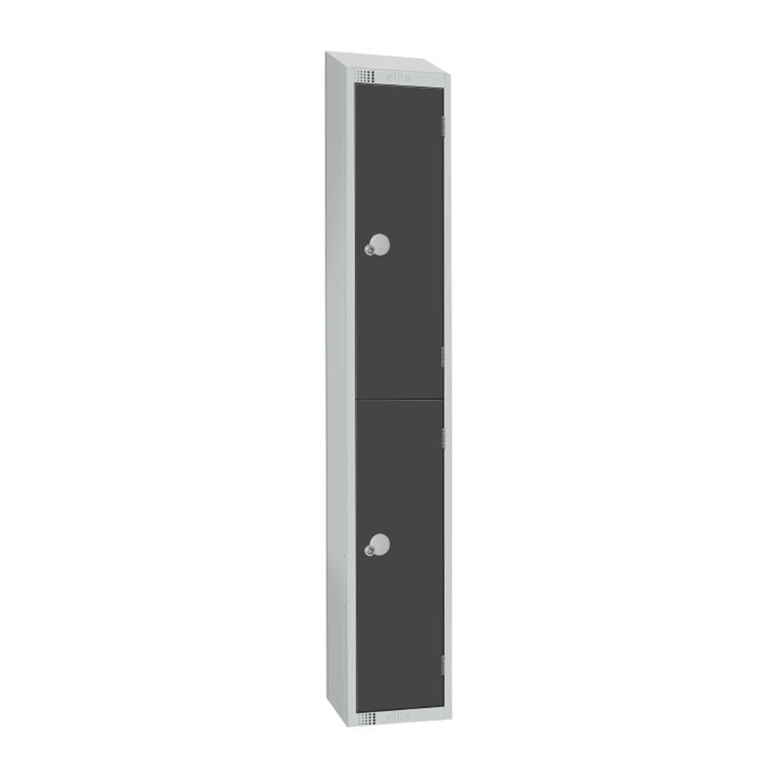 Elite Double Door Camlock Locker Graphite Grey with Sloping Top