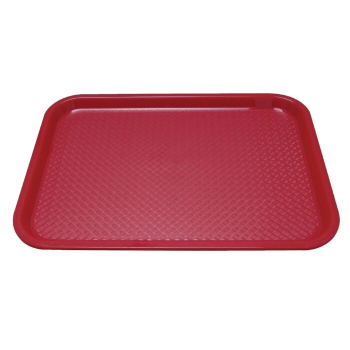 Kristallon Plastic Fast Food Tray Red Medium