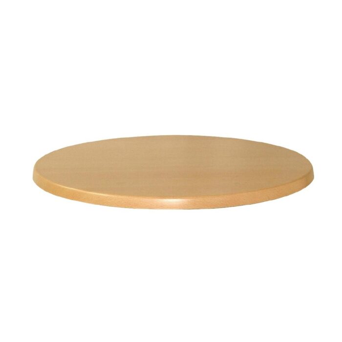 Werzalit Pre-drilled Round Table Top  Planked Beech 600mm